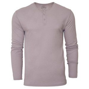 True Classic - Mens Long Sleeve Henley - Medium - Flint - 50% off